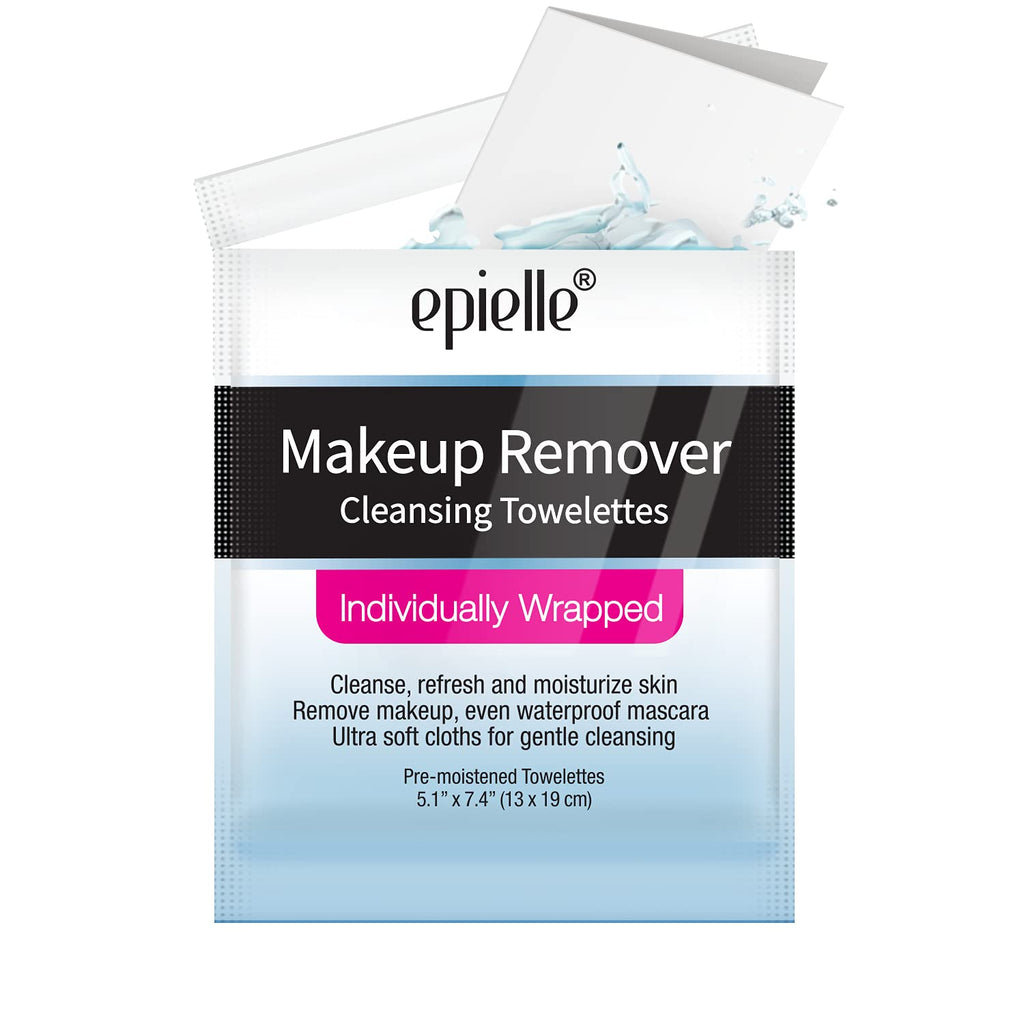 Makeup Remover Wipes Singles, Remove Dirt, Oil, Waterproof Mascara, Gentle Daily Facial Cleanser Towelettes, Stocking Stuffers, 15 Individually Wrapped Wipes
