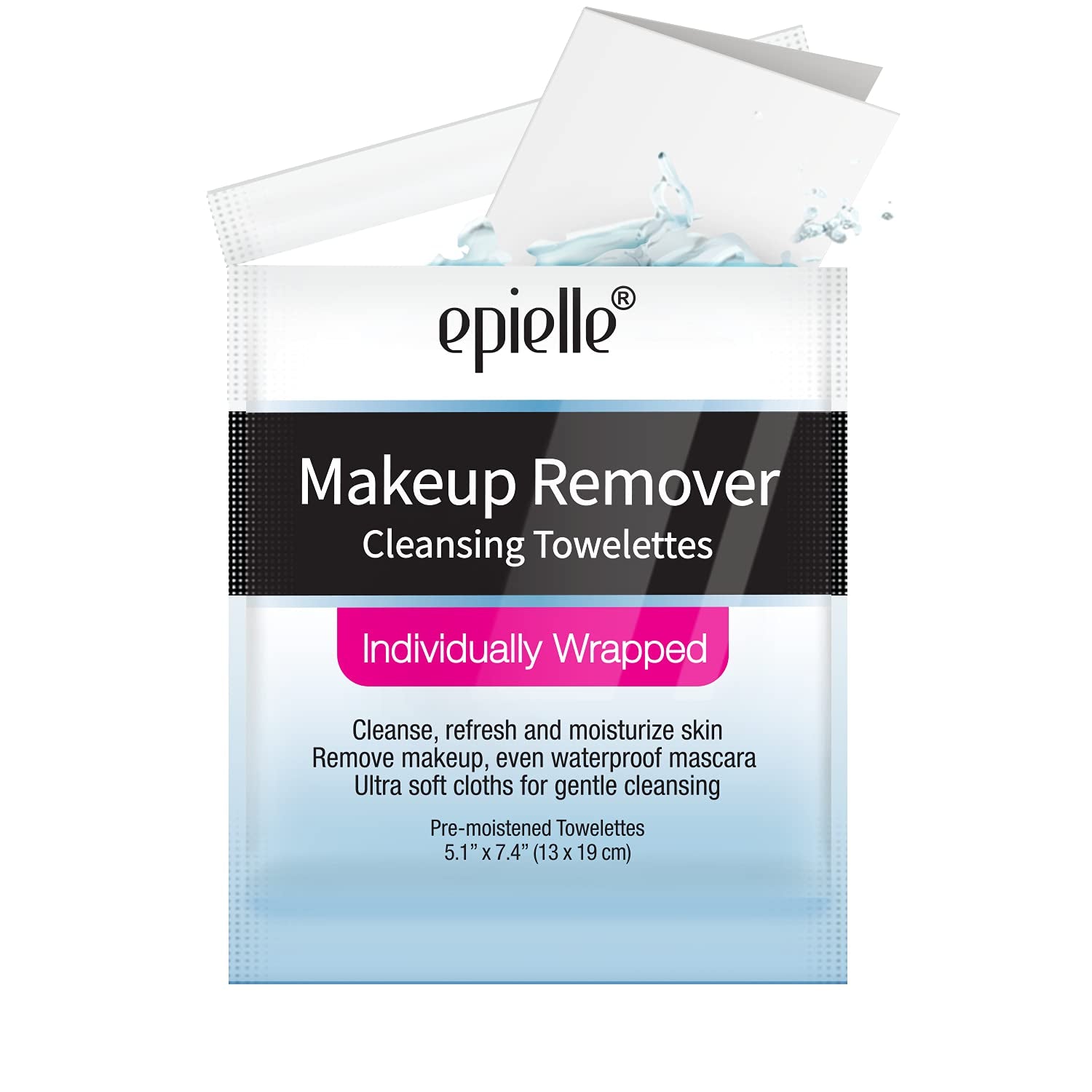 Makeup Remover Wipes Singles, Remove Dirt, Oil, Waterproof Mascara, Gentle Daily Facial Cleanser Towelettes, Stocking Stuffers, 15 Individually Wrapped Wipes