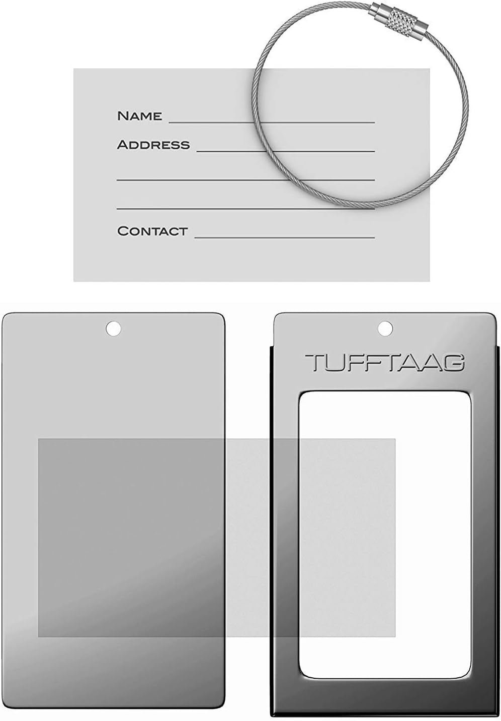 Luggage Tags Business Card Holder by TUFFTAAG - Durable Travel ID Bag Tag in Multiple Color Options, Perfect for Suitcases, Backpacks, and Carry-Ons, Easy Identification, Secure and Stylish