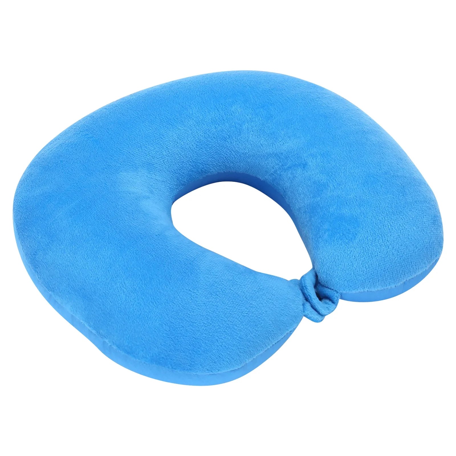 Travel Neck Pillow Memory Foam Airplane Comfort for Neck Sleeping Washable Cover Adjustable Travel Pillows for Traveling, Car, Home, Office, Travel Neck Flight Pillow (Light Blue)