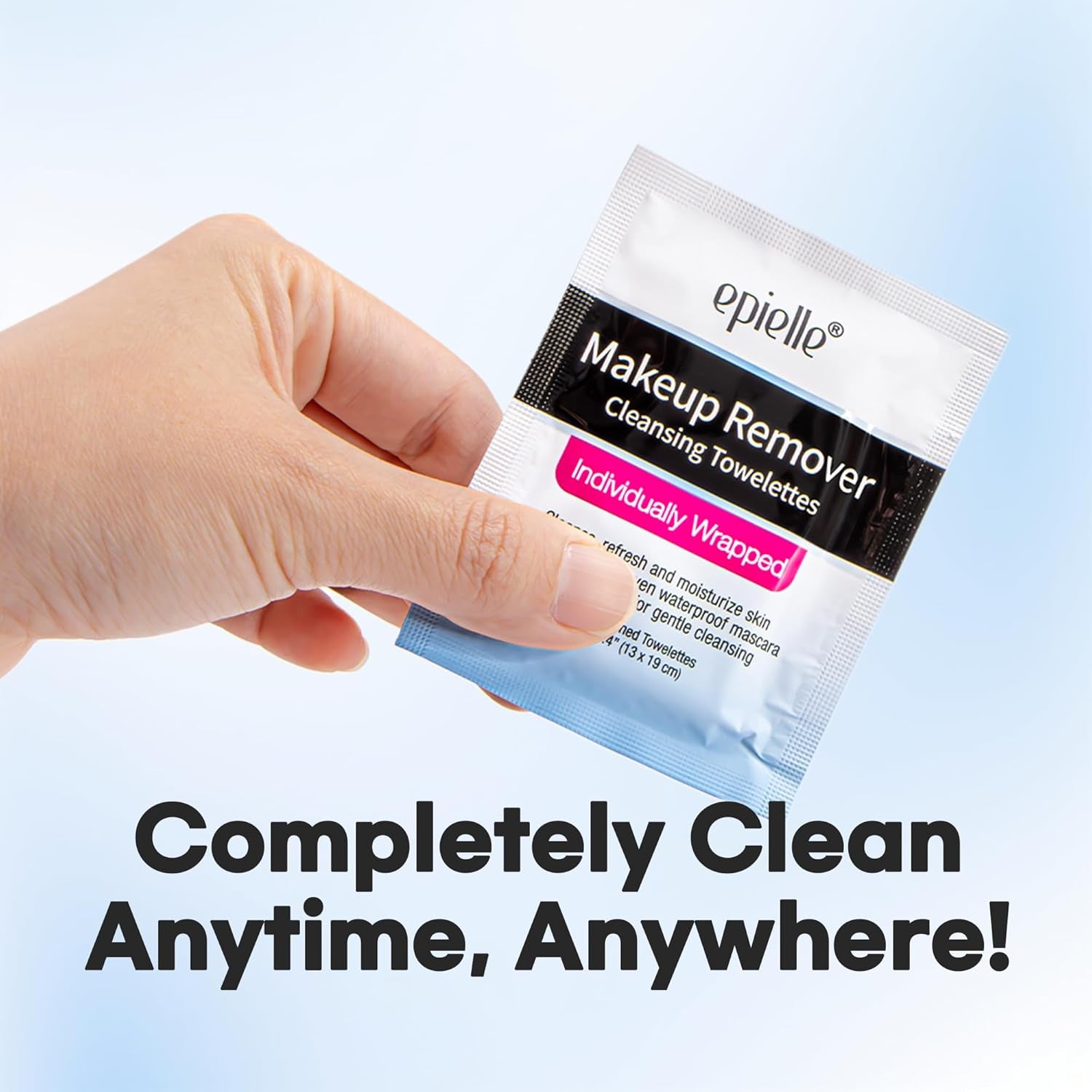Makeup Remover Wipes Singles, Remove Dirt, Oil, Waterproof Mascara, Gentle Daily Facial Cleanser Towelettes, Stocking Stuffers, 15 Individually Wrapped Wipes