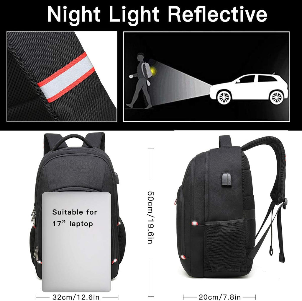 Laptop Backpack for Men, Large Anti-Theft Business Travel Backpack with USB Charging Port, Water Resistant College Computer Bag for Men/Women for 17 Inch Laptop and Notebook | Anti-Theft, Water Resistant, for 17 Inch Laptop, and Notebook