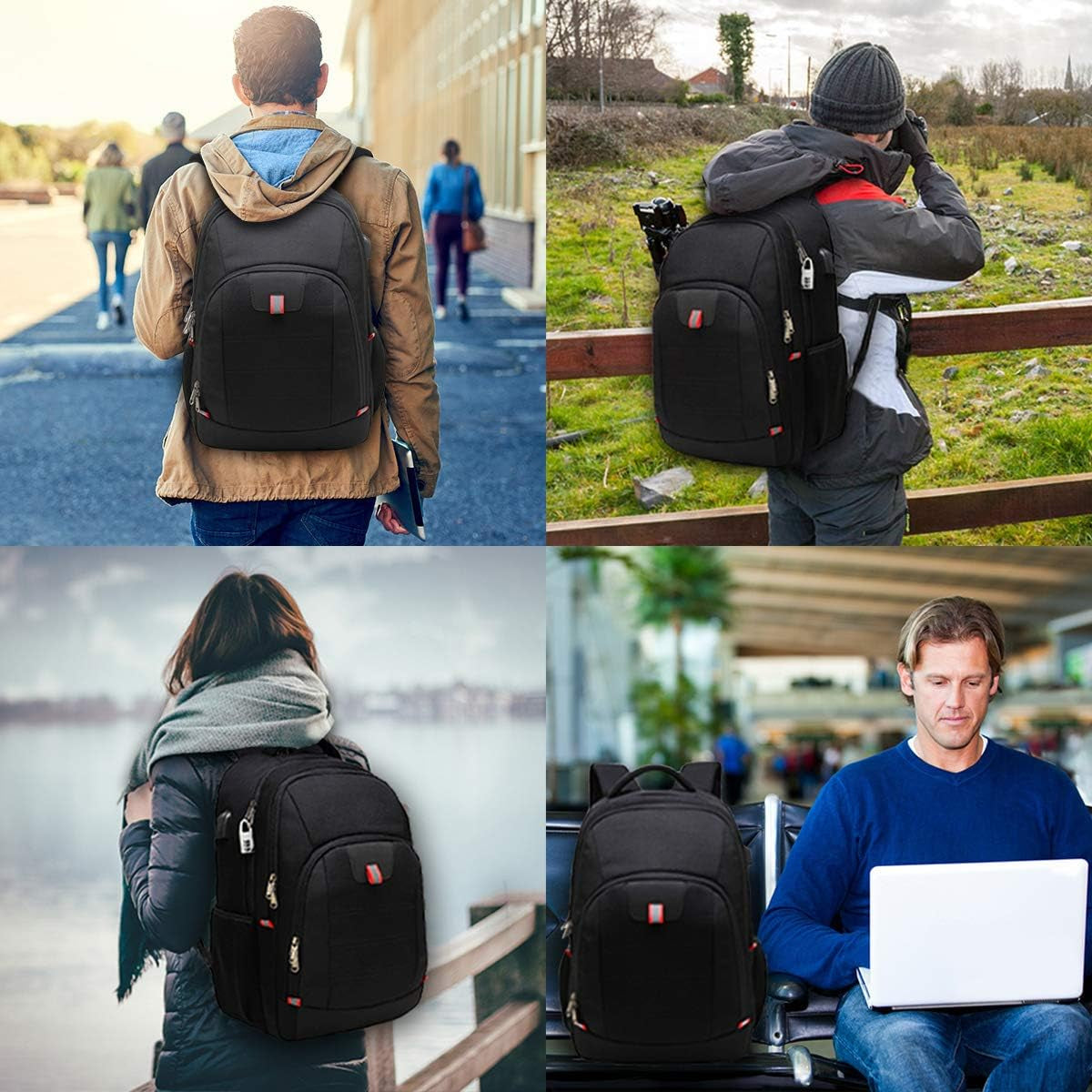 Laptop Backpack for Men, Large Anti-Theft Business Travel Backpack with USB Charging Port, Water Resistant College Computer Bag for Men/Women for 17 Inch Laptop and Notebook | Anti-Theft, Water Resistant, for 17 Inch Laptop, and Notebook