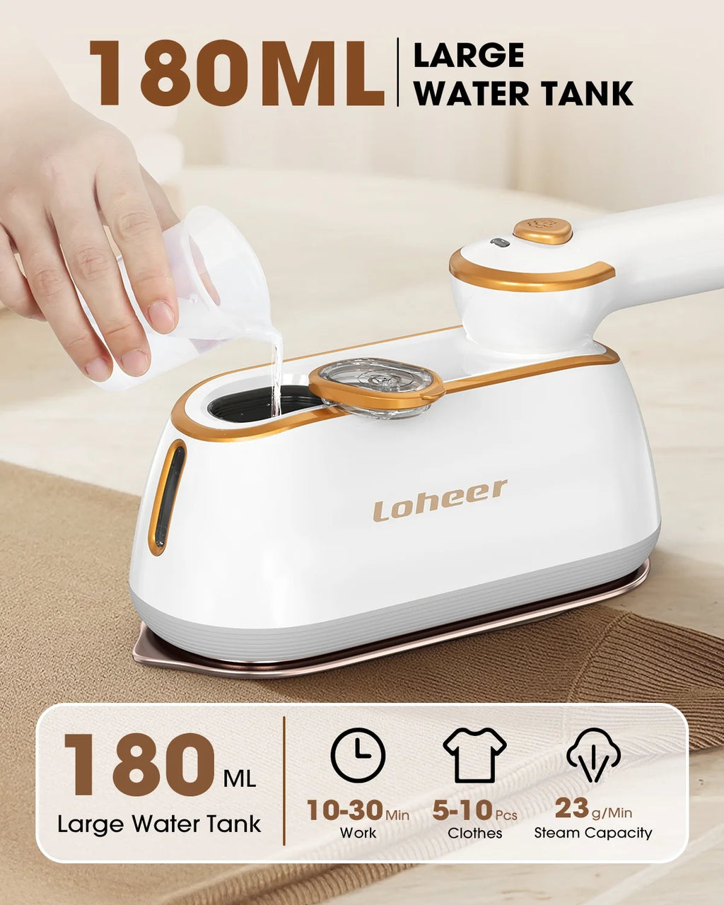 Travel Steamer for Clothes, 1300W Portable Steam Iron, 15S Fast Heat-Up, Clothes Steamer