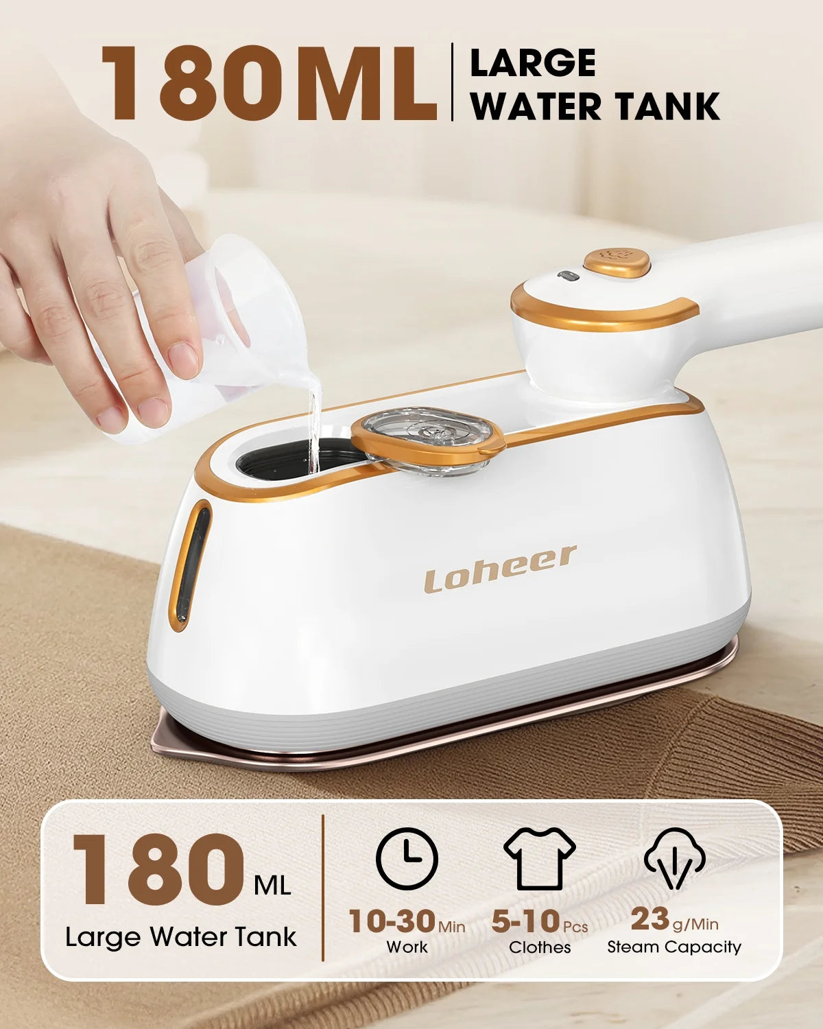 Travel Steamer for Clothes, 1300W Portable Steam Iron, 15S Fast Heat-Up, Clothes Steamer