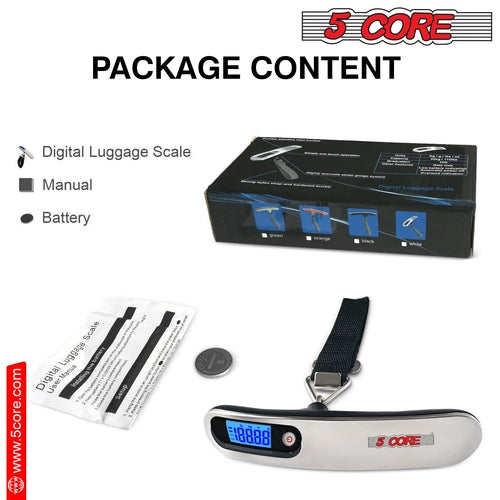 5Core Digital Luggage Scale Weight Scale Travel Hanging Baggage