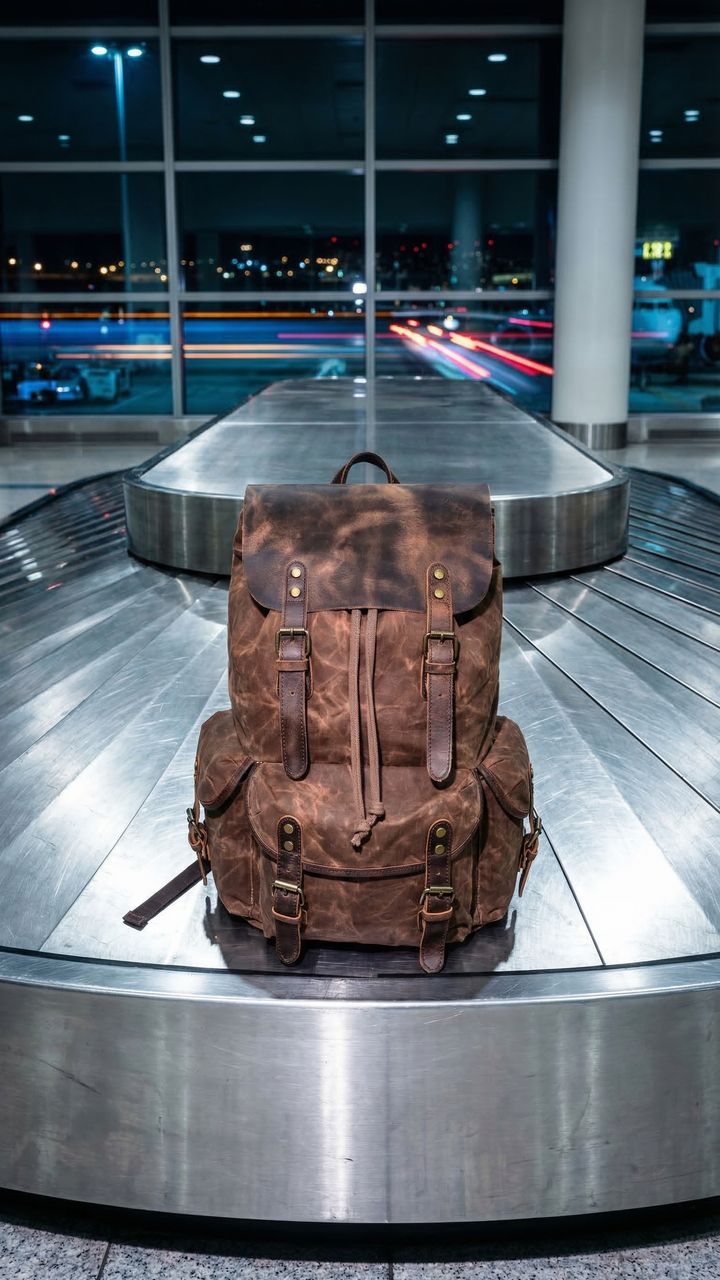 Leather Rucksack Carry-On Travel Backpack