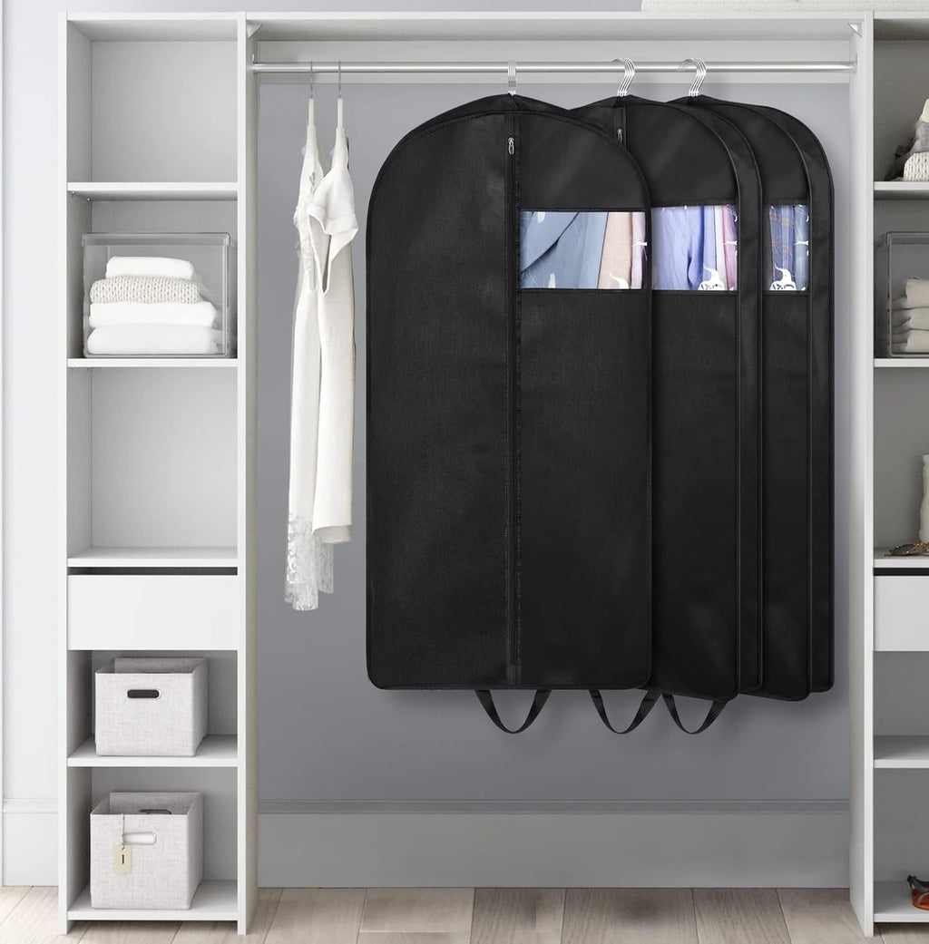 43" Suit Bags for Closet Storage and Travel, Gusseted Hanging Garment Bags for Men Suit Cover with Handles for Clothes, Coats, Jackets, Shirts（3 Packs）