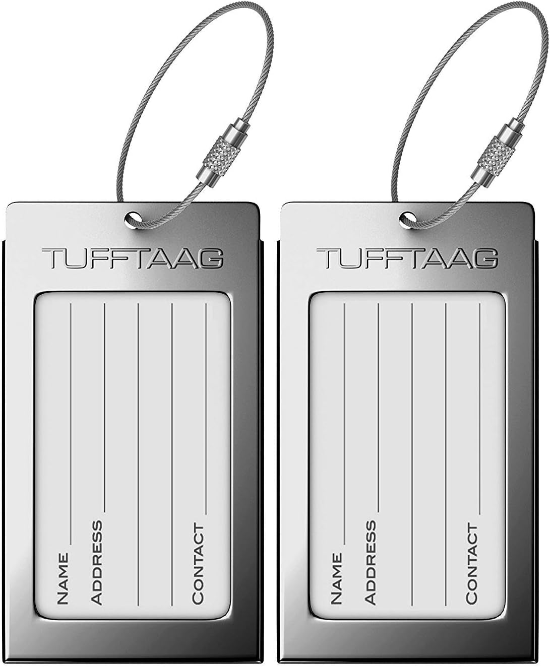 Luggage Tags Business Card Holder by TUFFTAAG - Durable Travel ID Bag Tag in Multiple Color Options, Perfect for Suitcases, Backpacks, and Carry-Ons, Easy Identification, Secure and Stylish