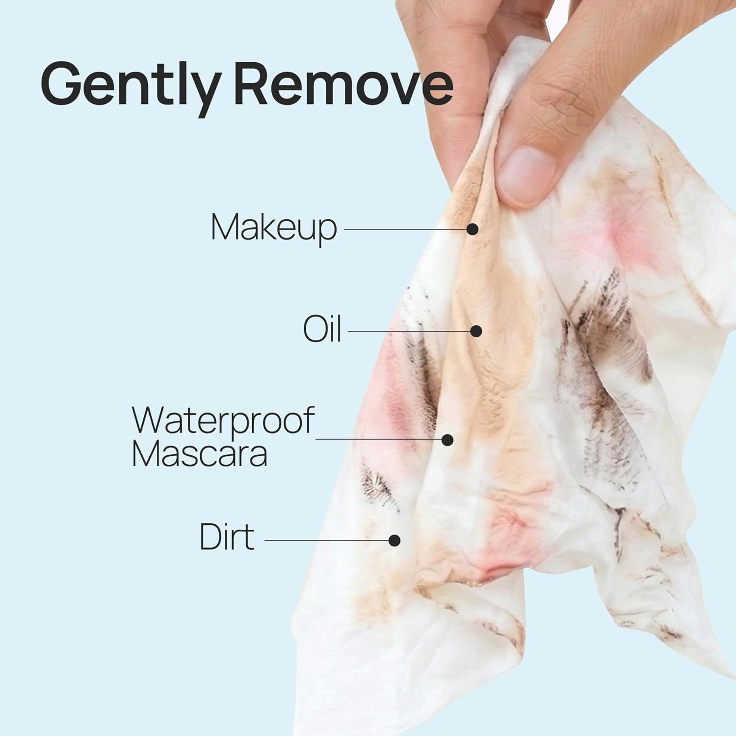 Makeup Remover Wipes Singles, Remove Dirt, Oil, Waterproof Mascara, Gentle Daily Facial Cleanser Towelettes, Stocking Stuffers, 15 Individually Wrapped Wipes