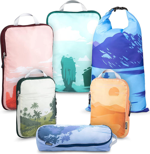 Compression Packing Cubes Set for Travel - Lightweight, Durable Clothes Organizer for Carry-On Luggage and Suitcases by