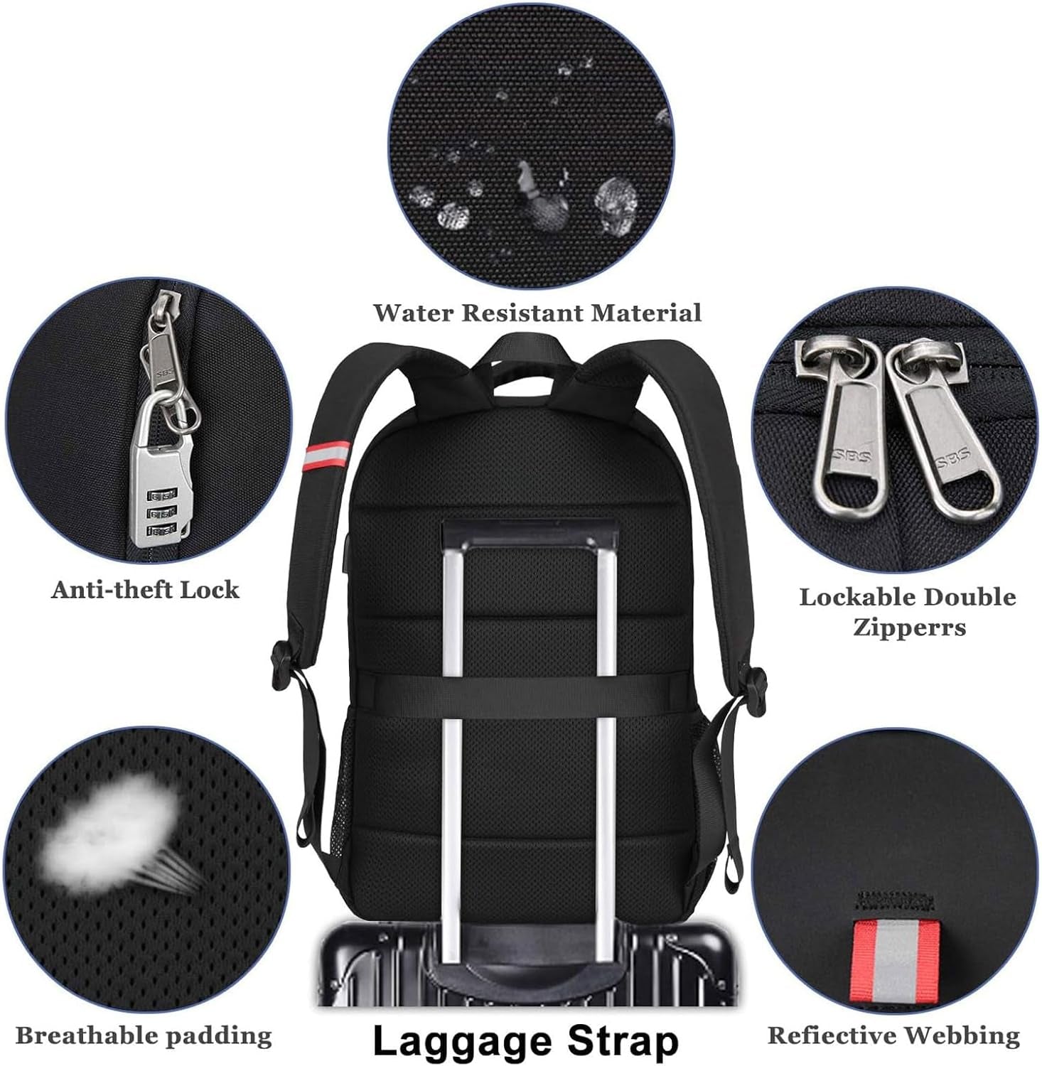 Laptop Backpack for Men, Large Anti-Theft Business Travel Backpack with USB Charging Port, Water Resistant College Computer Bag for Men/Women for 17 Inch Laptop and Notebook | Anti-Theft, Water Resistant, for 17 Inch Laptop, and Notebook