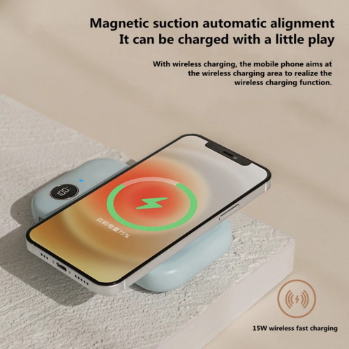 Magnetic Power Bank With Dual-Line