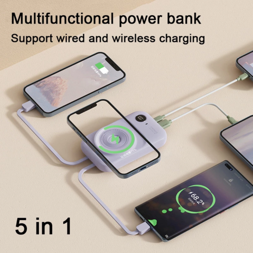 Magnetic Power Bank With Dual-Line