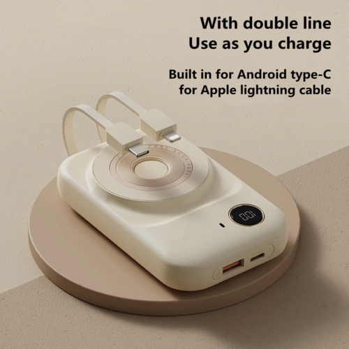 Magnetic Power Bank With Dual-Line