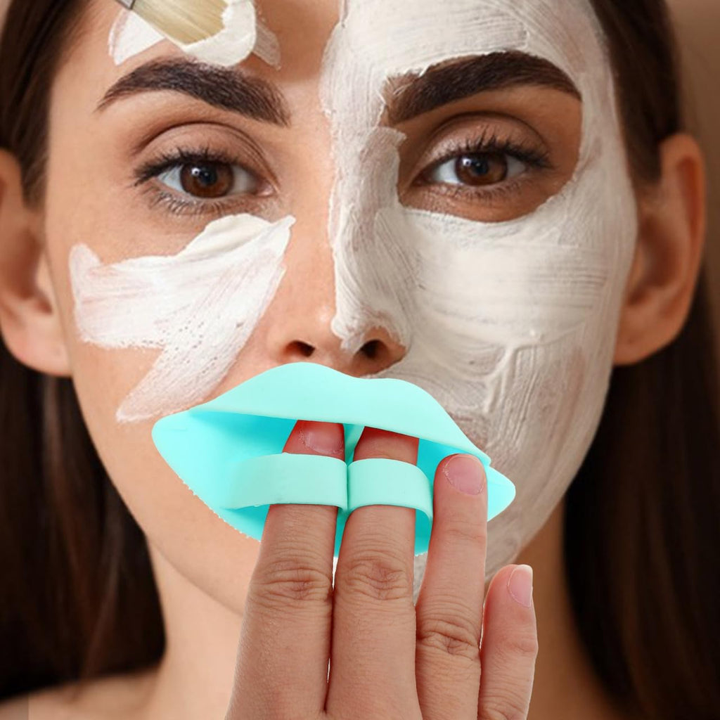 3Pcs Silicone Lip Scrub Brush Set Gentle Facial Cleansing Tool for Unclogging Pores and Exfoliating Dead Skin