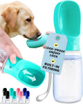 Portable Dog Water Bottle - 19 Oz, Blue - Leak-Proof Water Bowl Dispenser with Lock for Hiking, Travel & On-The-Go